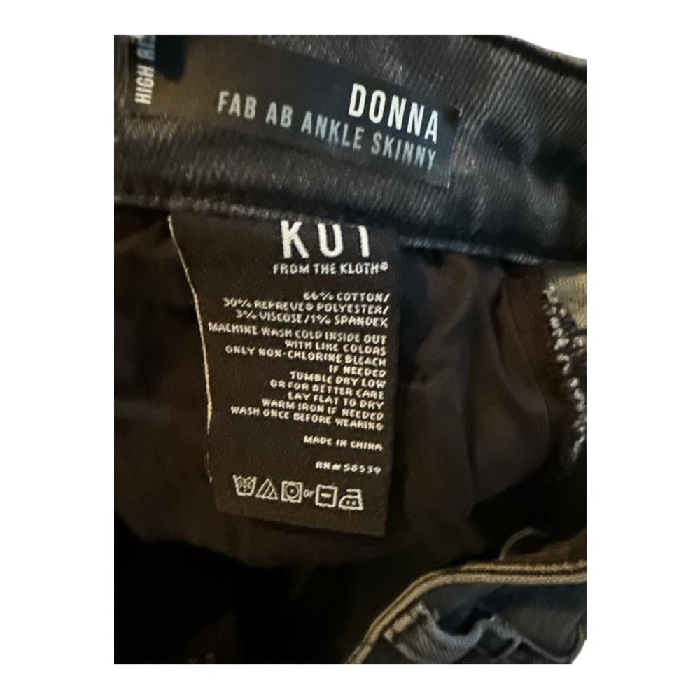 Kut from the Kloth Black Distressed Skinny Jeans Donna Size 2 - Picture 4 of 4